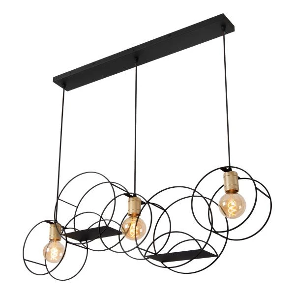 Lucide CIRCLE - Hanglamp - 3xE27 - Zwart - detail 4